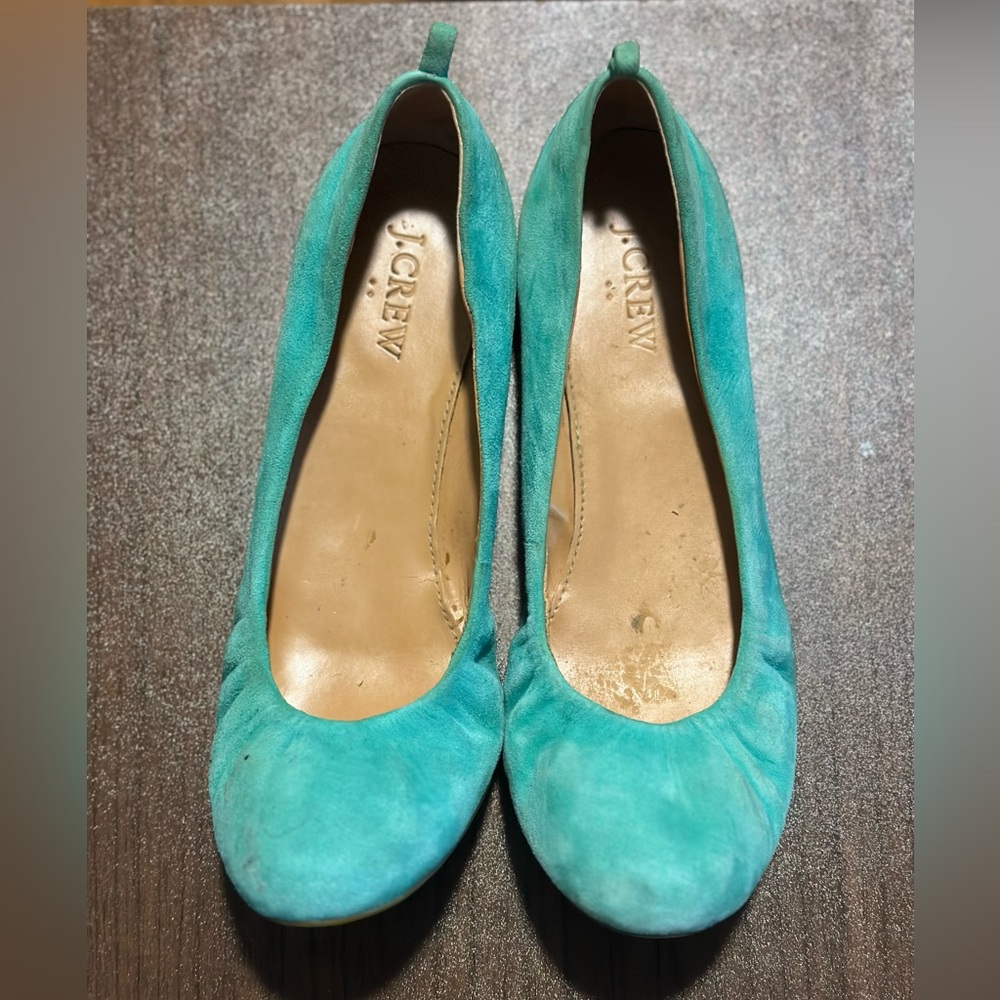 Teal J Crew Ballet Flats